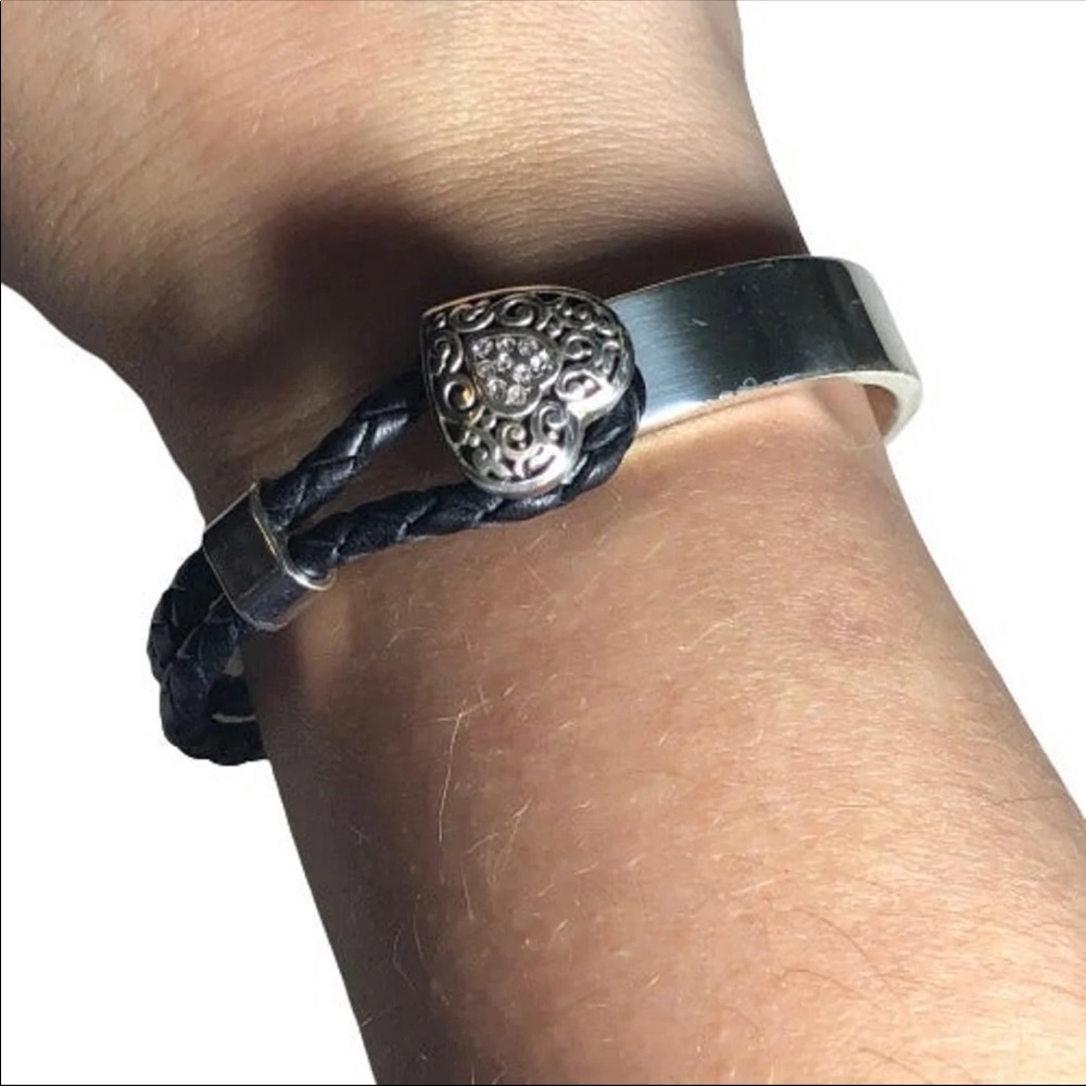 Leather/Silver rope bracelet by Brighton